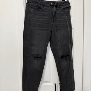 American Eagle Outfitters Black Distressed Boyfriend Jeans